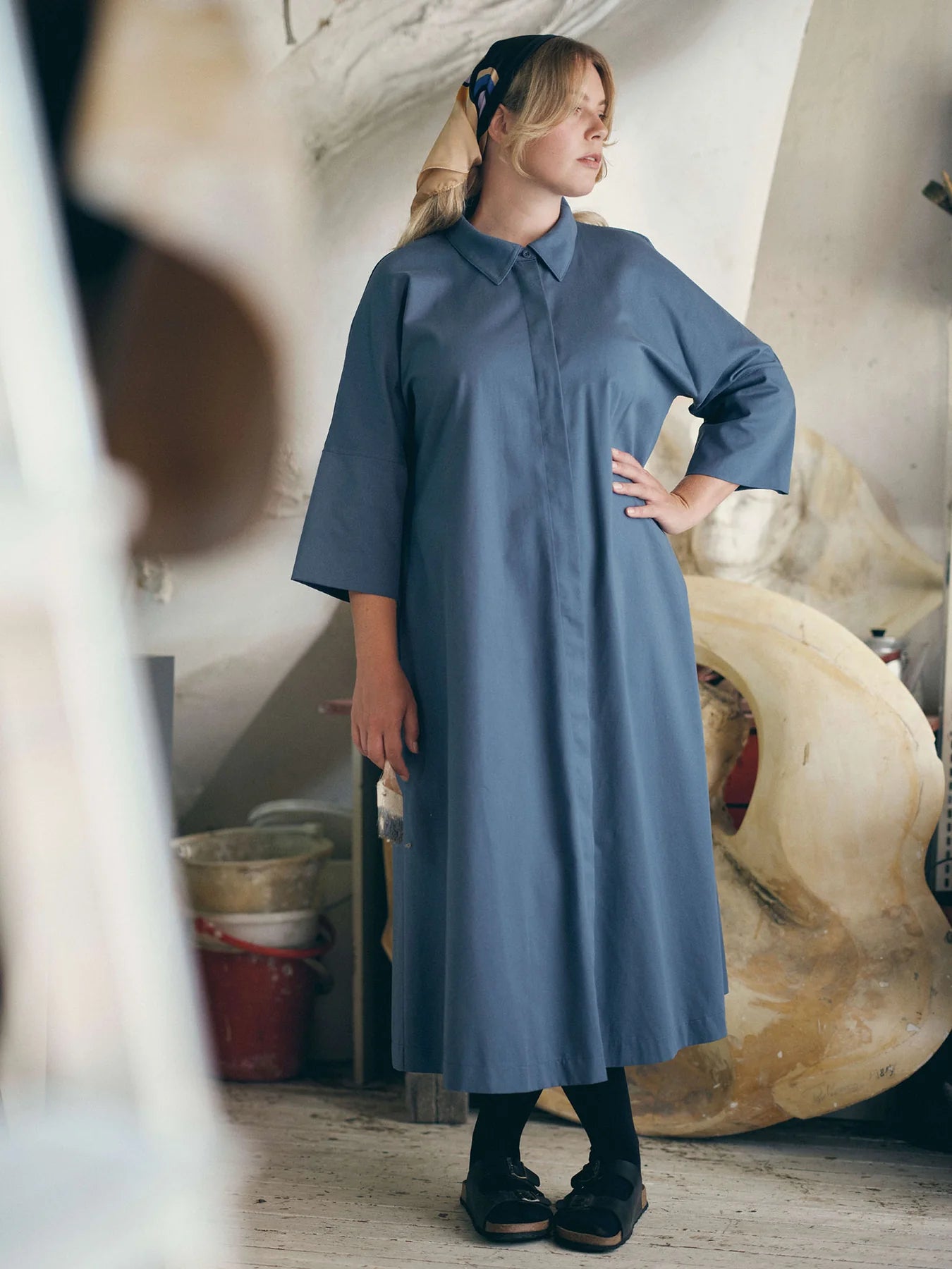 Ellie Twill Dress - Vintage Indigo