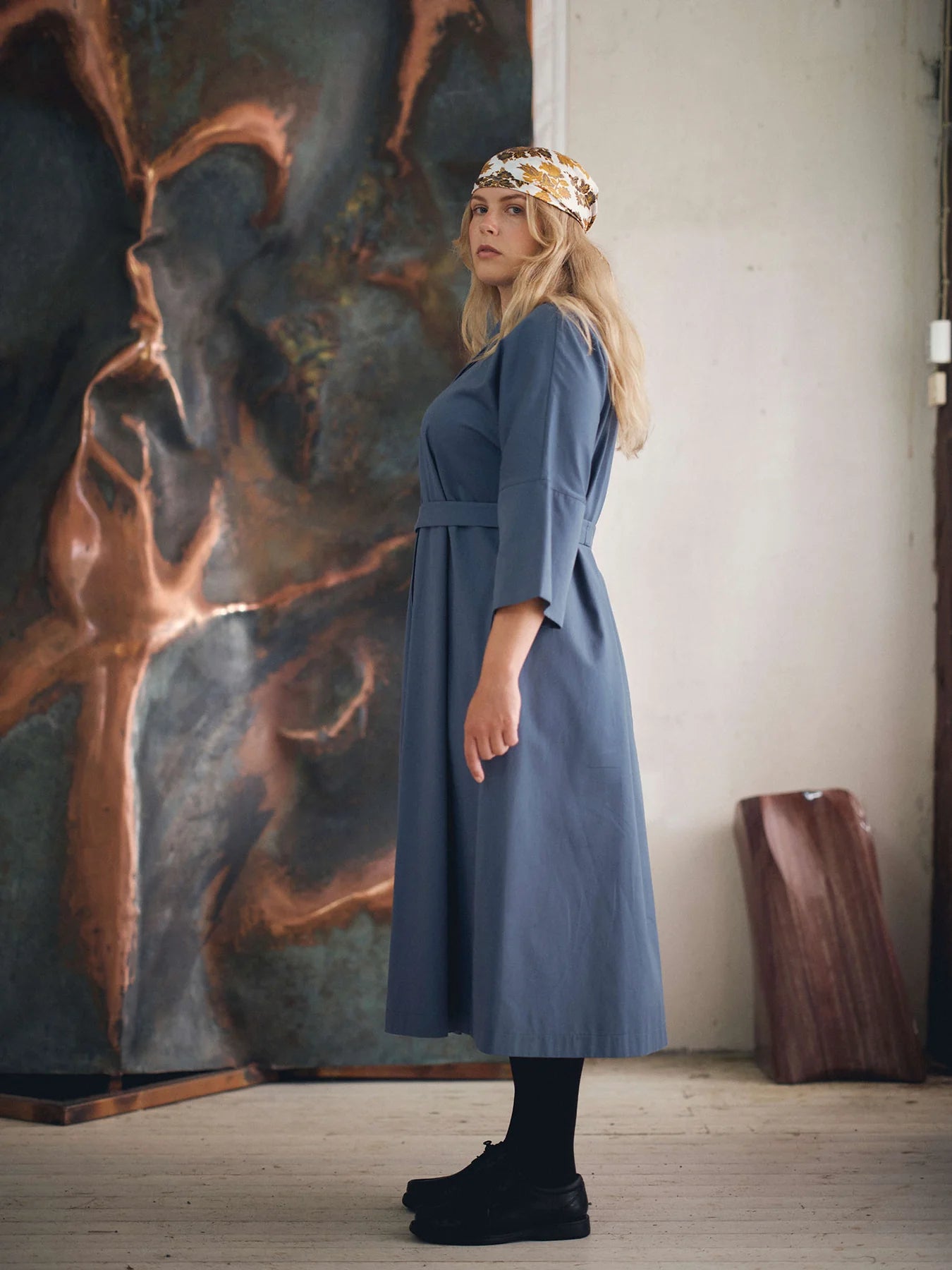 Ellie Twill Dress - Vintage Indigo