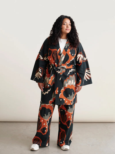 Seashell Jacquard Kimono Jacket