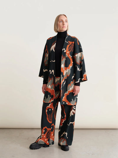 Seashell Jacquard Kimono Jacket