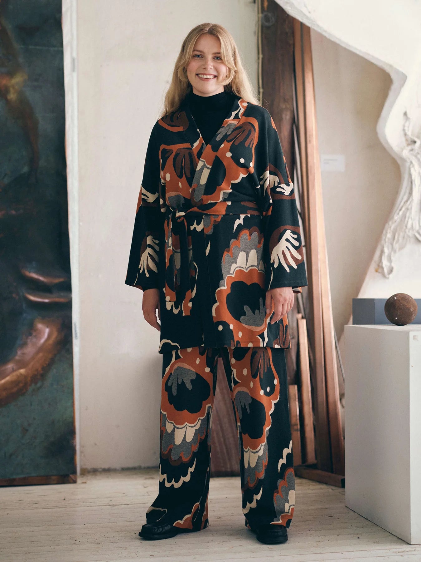 Seashell Jacquard Kimono Jacket