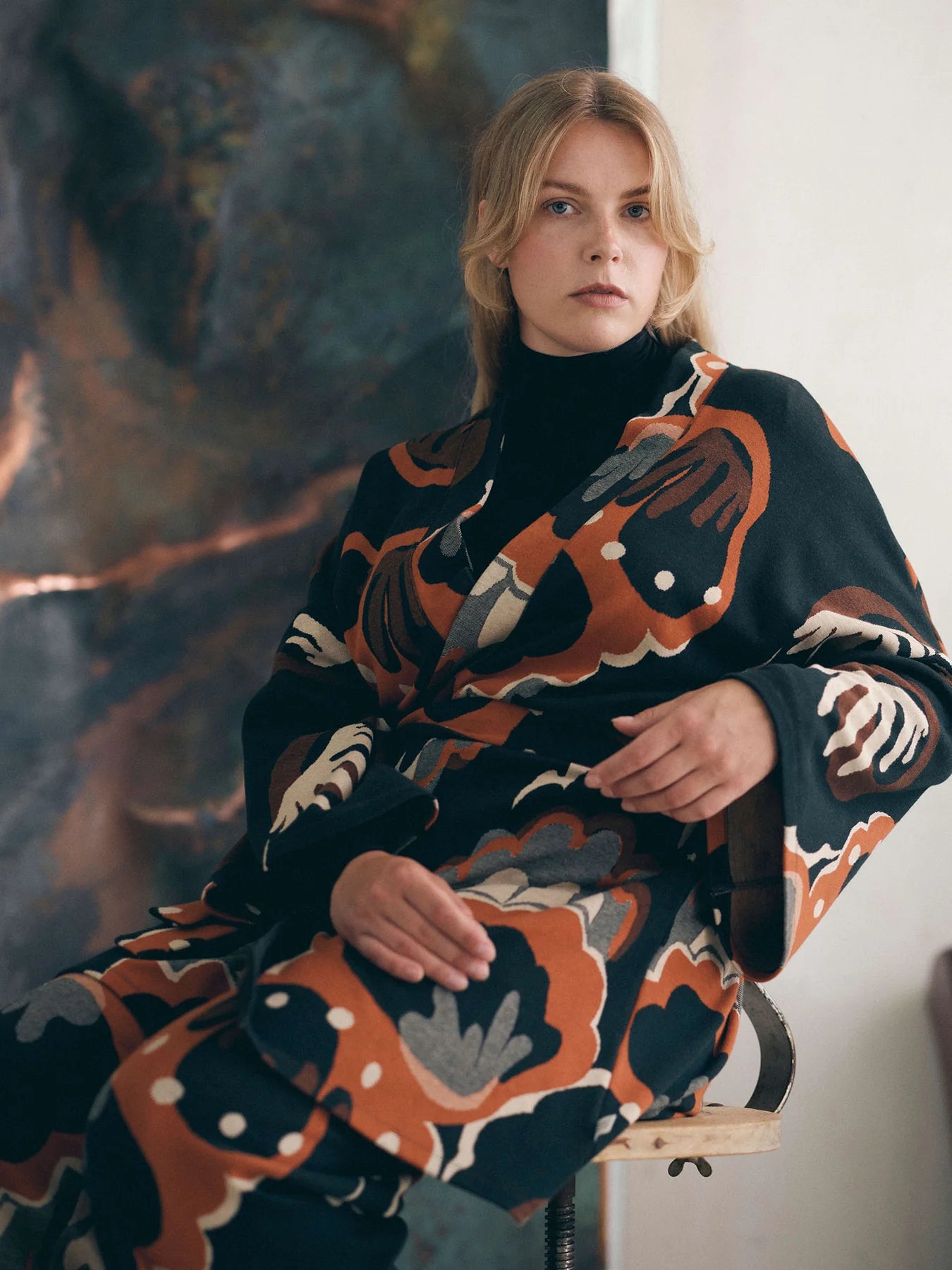 Seashell Jacquard Kimono Jacket