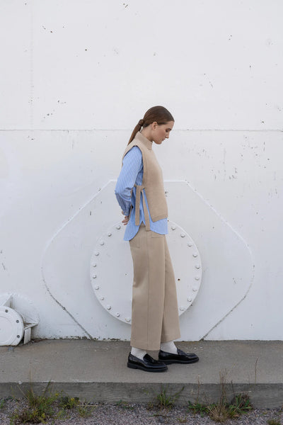 Loose Twill Trousers - Beige