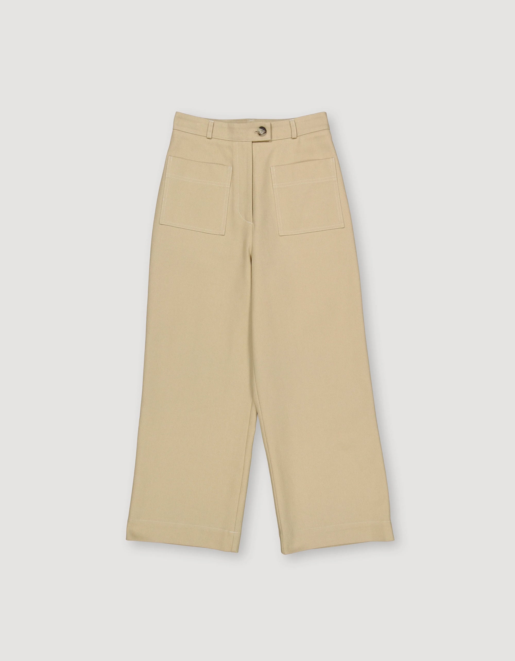 Loose Twill Trousers - Beige