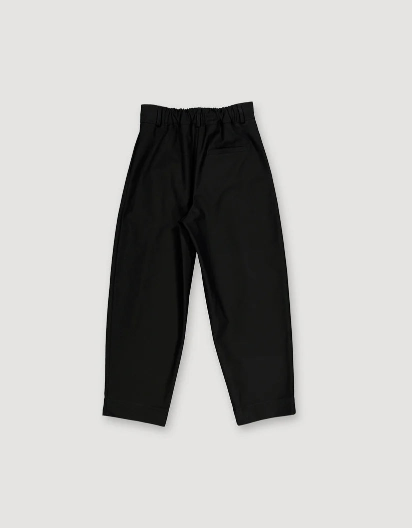 Pleated Trousers - Black (brushed cotton)