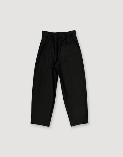 Pleated Trousers - Black (brushed cotton)