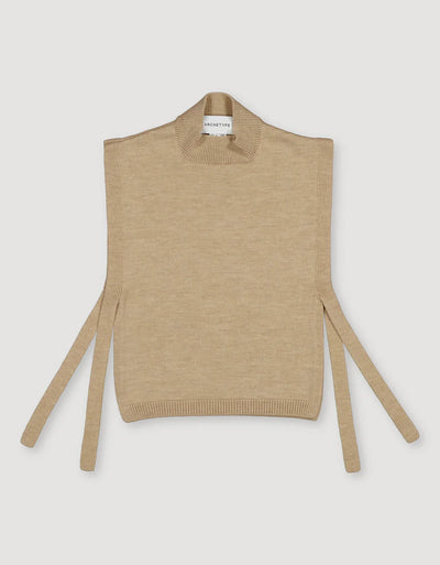 Ribbon Vest - Beige