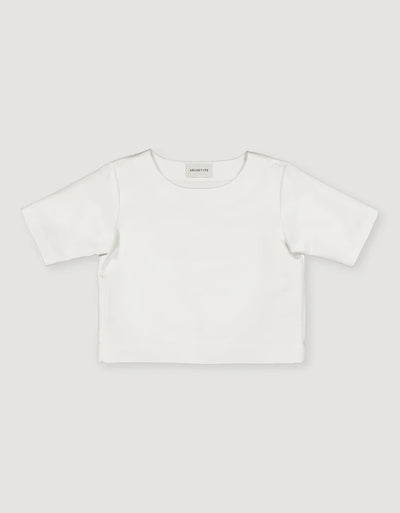 Cropped Silk Twill Shirt - Ivory