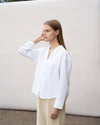 V-Neck Cotton Shirt - White