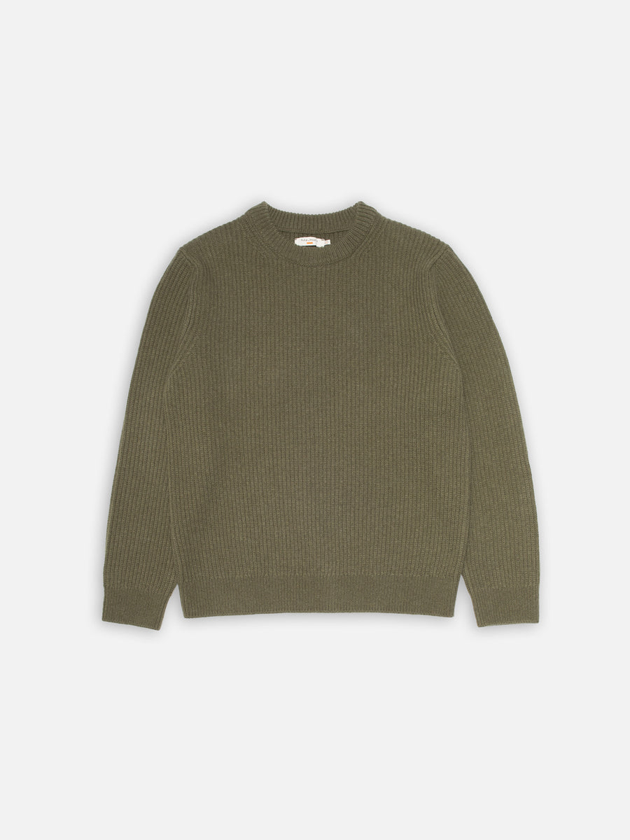 August Rib Wool Sweater - Olive