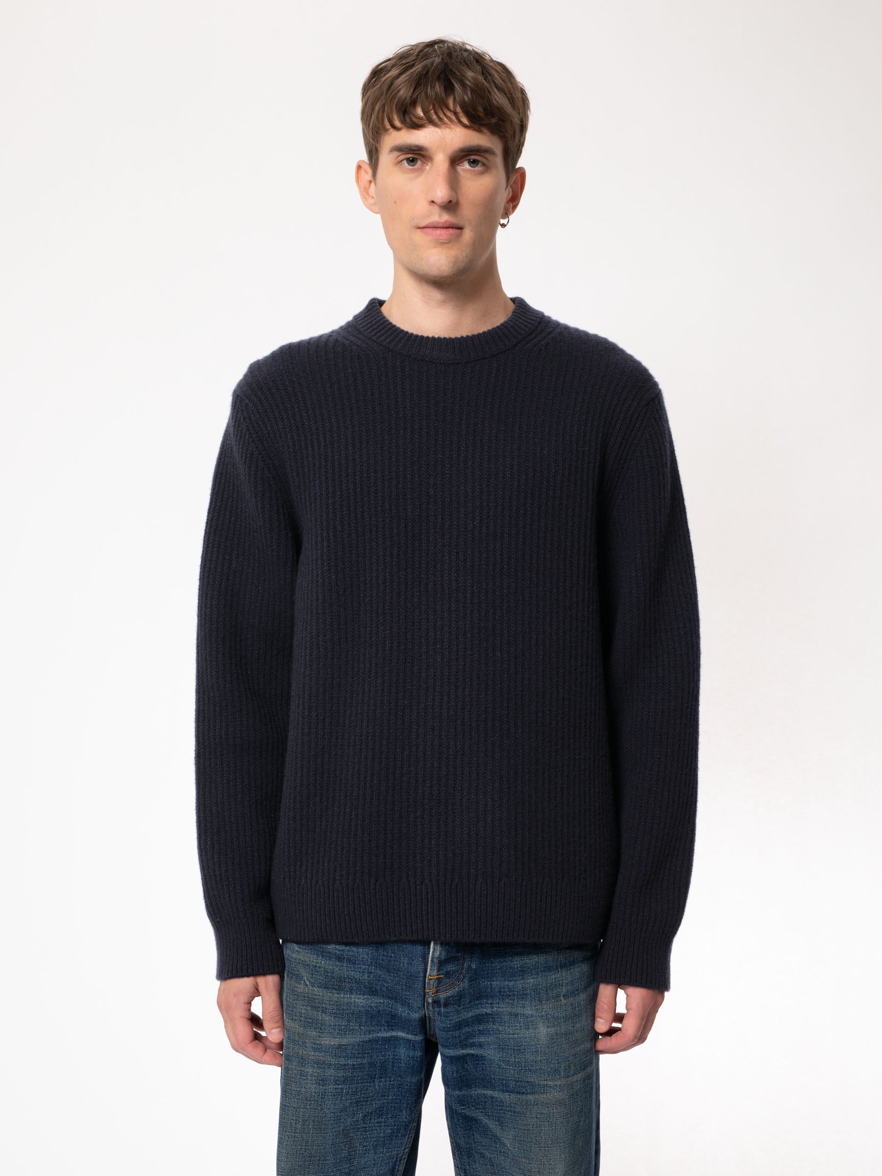 August Rib Wool Sweater - Navy