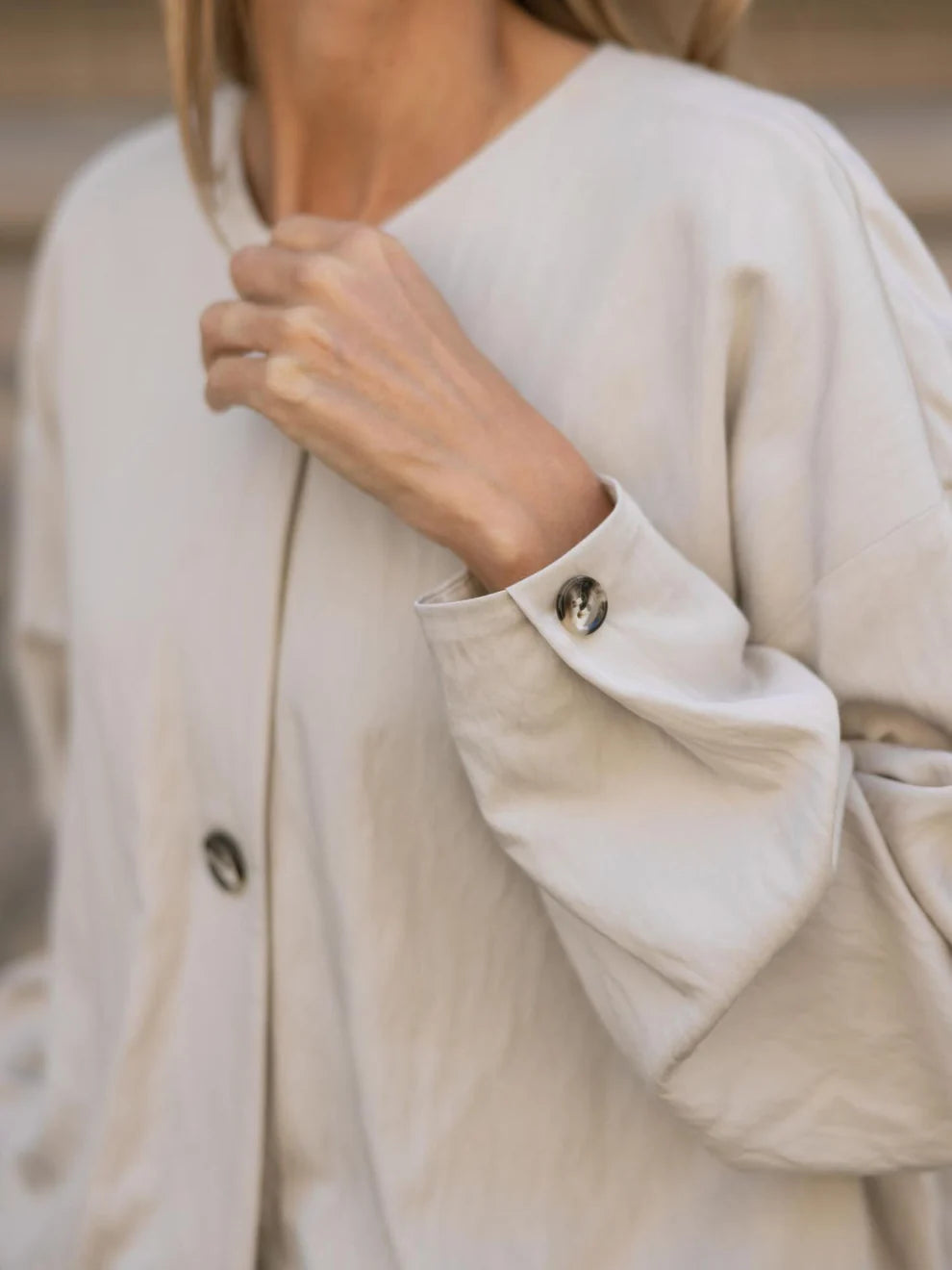 Bomber Shirt Beige