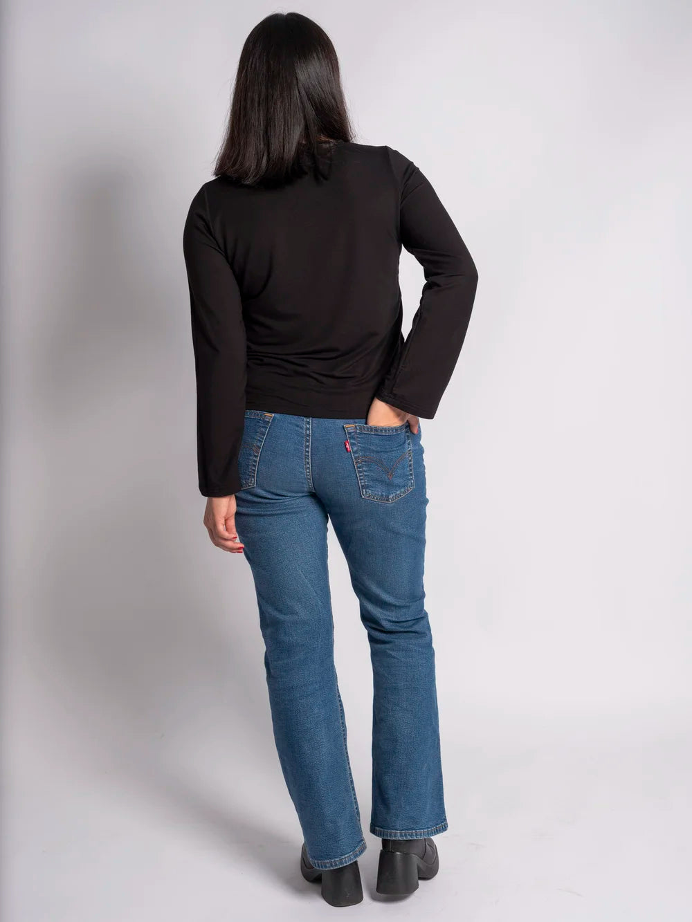 Classic Crewneck Pitkähihainen T-Paita - Black