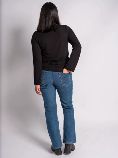 Classic Crewneck Pitkähihainen T-Paita - Black