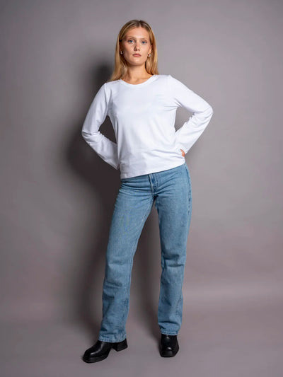 Classic Crewneck Pitkähihainen T-Paita - White