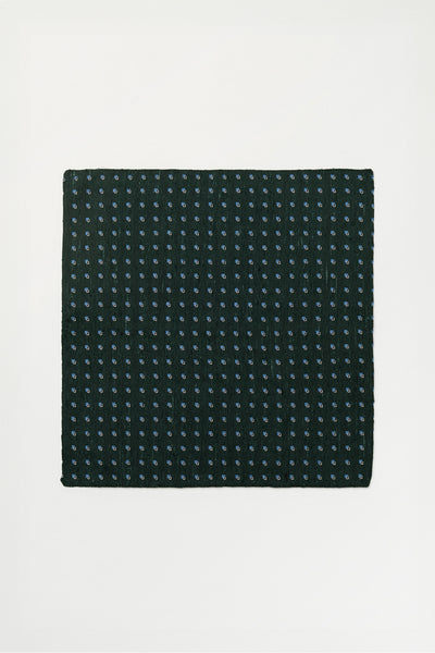 Silk Jacquard Pocket Square - Green