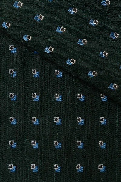 Silk Jacquard Pocket Square - Green