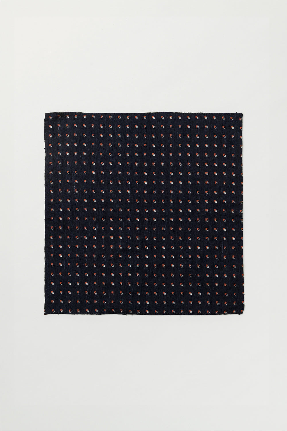 Silk Jacquard Pocket Square - Navy