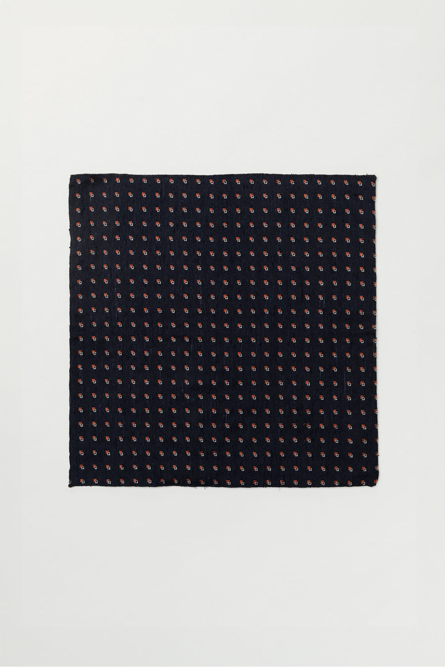 Silk Jacquard Pocket Square - Navy