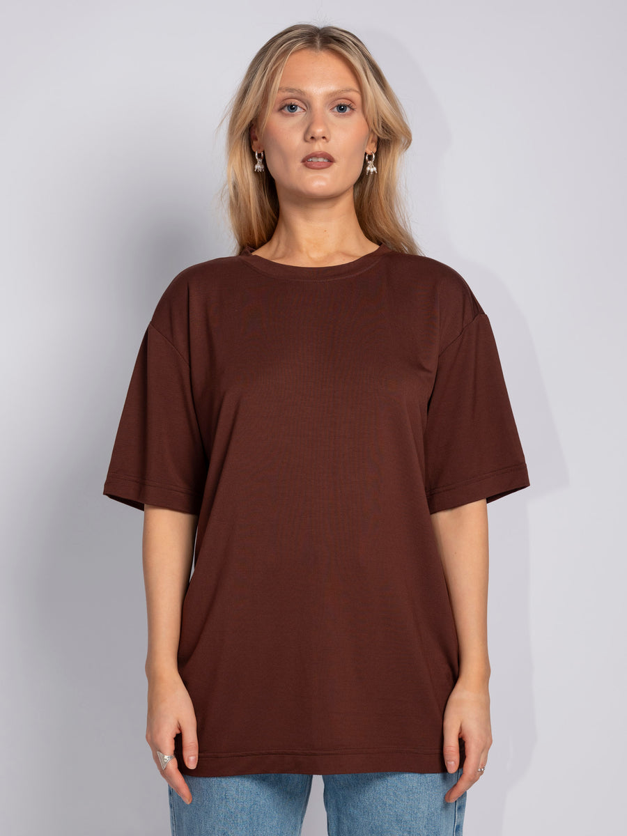 Oversized T-shirt - Brown