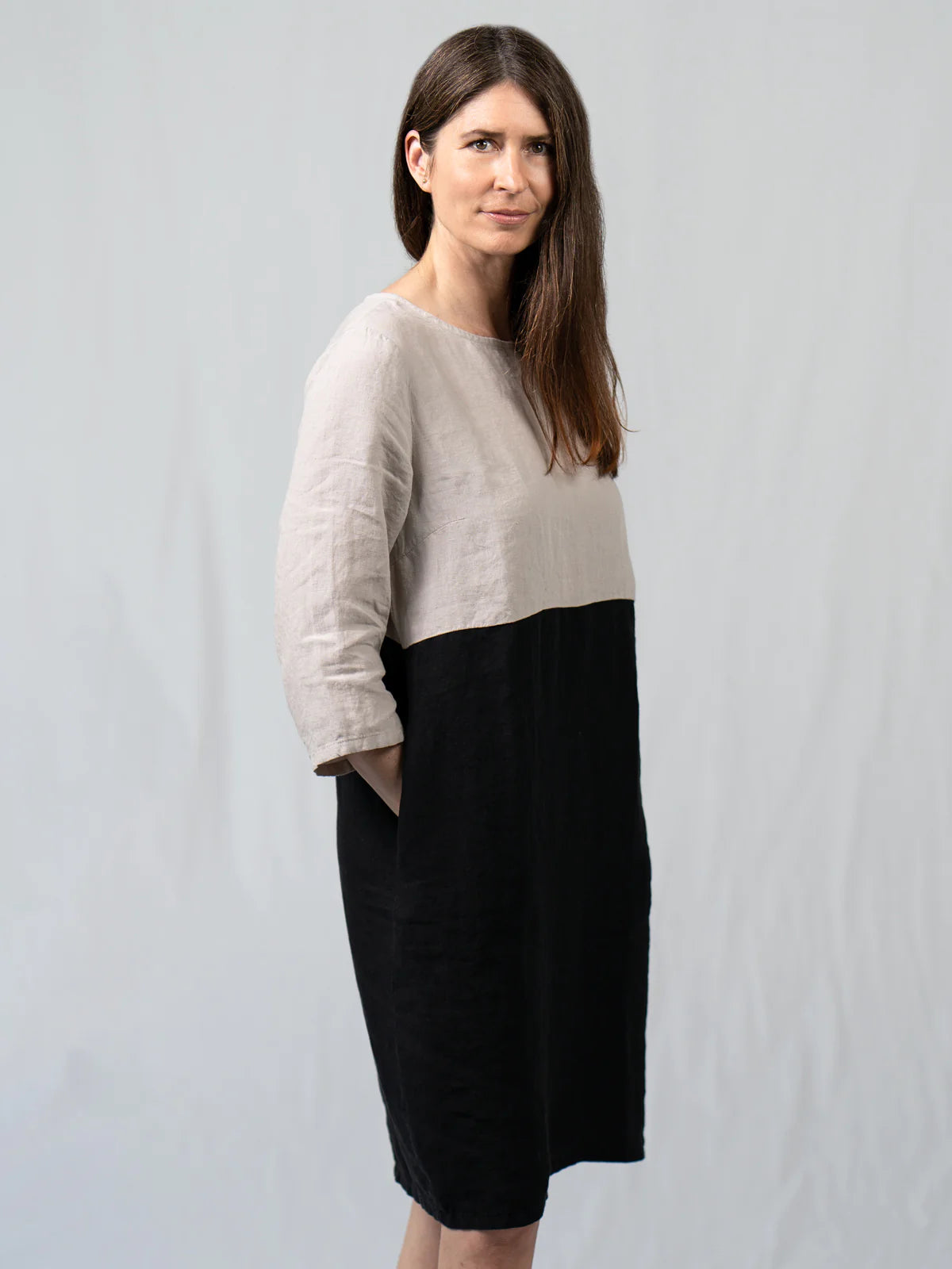 ADA Pellavamekko- hiekka / musta