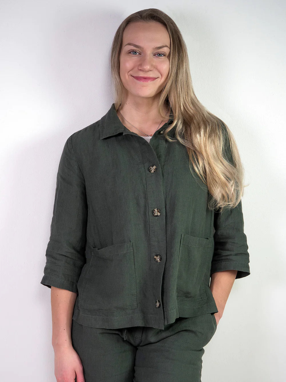 ELSA Pellavajakku - Tummanvihreä