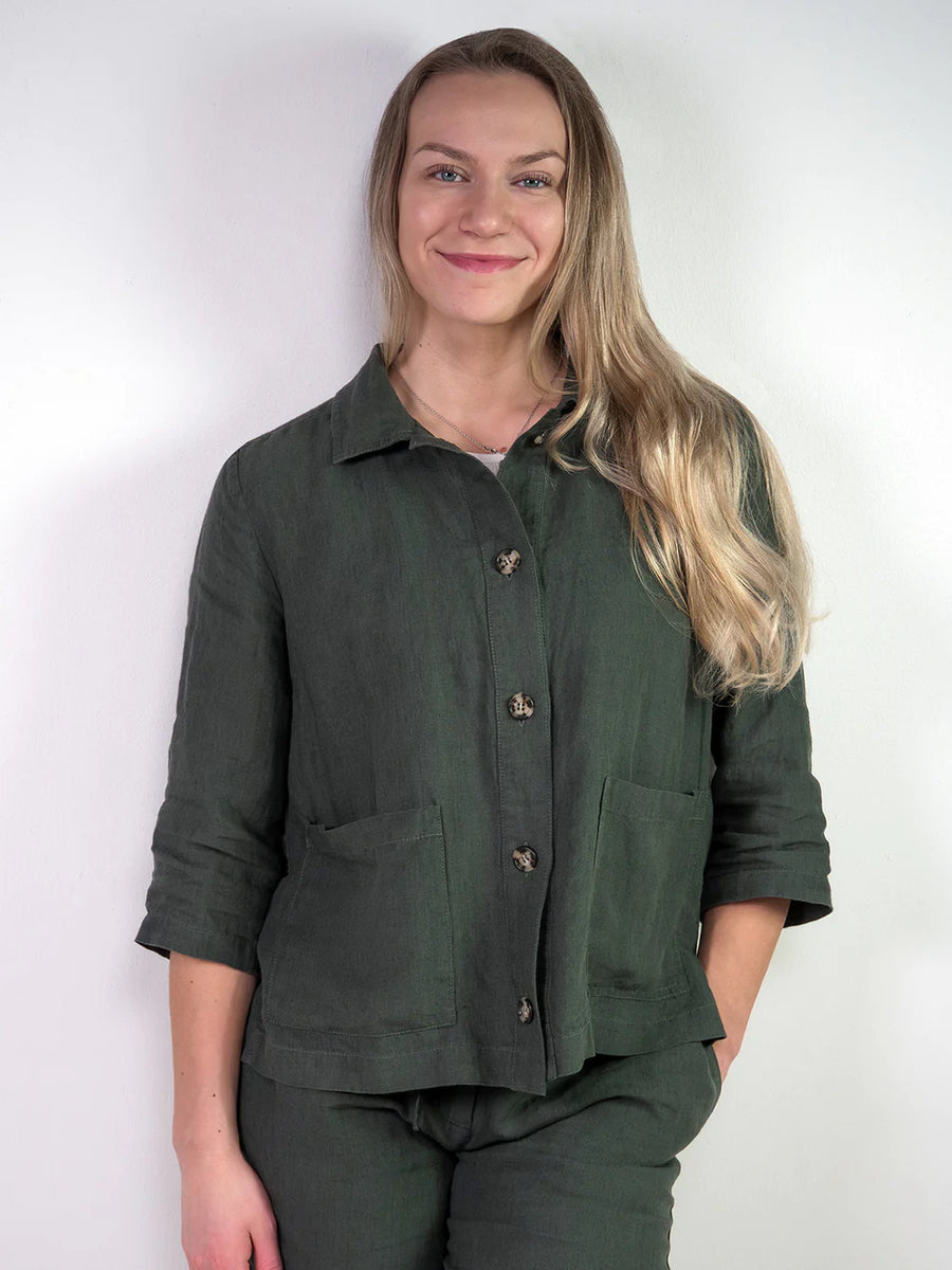 ELSA Pellavajakku - Tummanvihreä