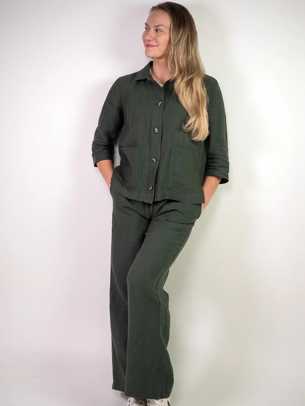 ELSA Pellavajakku - Tummanvihreä