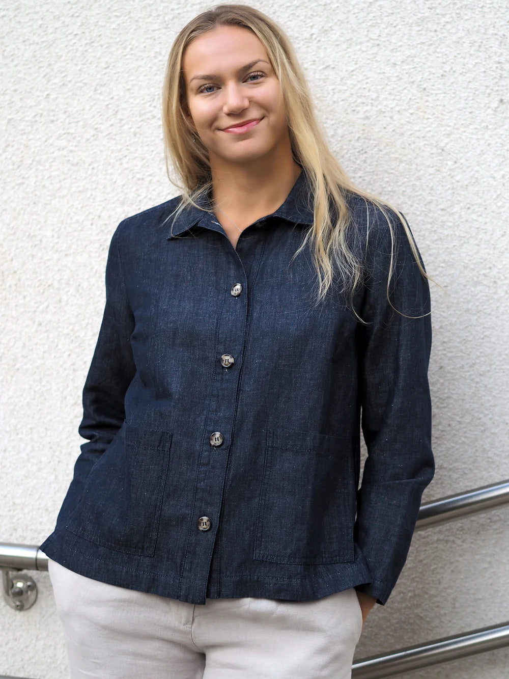 HETA Pellavajakku - Tumma denim