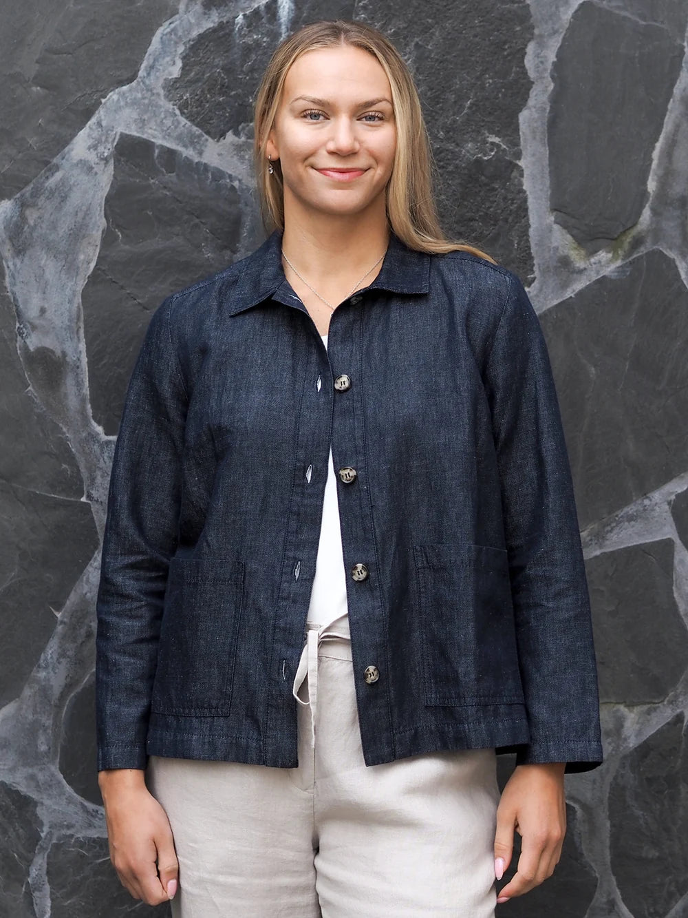 HETA Pellavajakku - Tumma denim