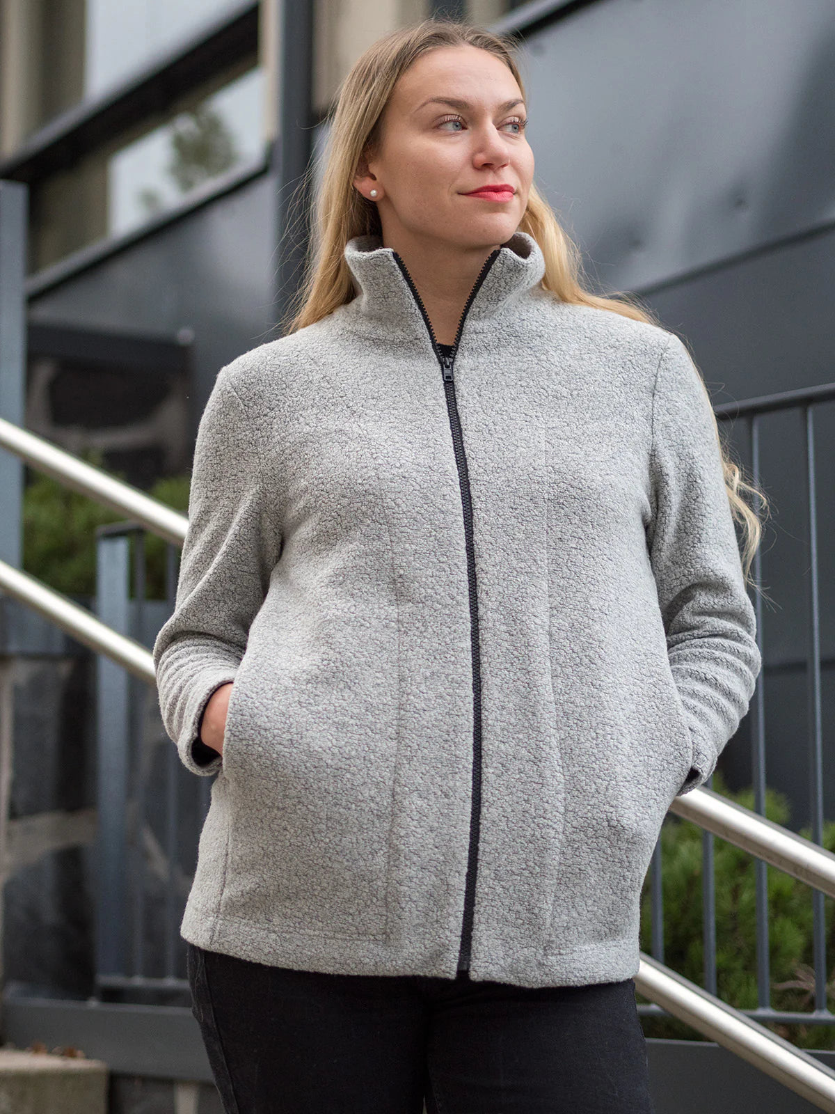 JEMINA Villafleecetakki - Harmaa