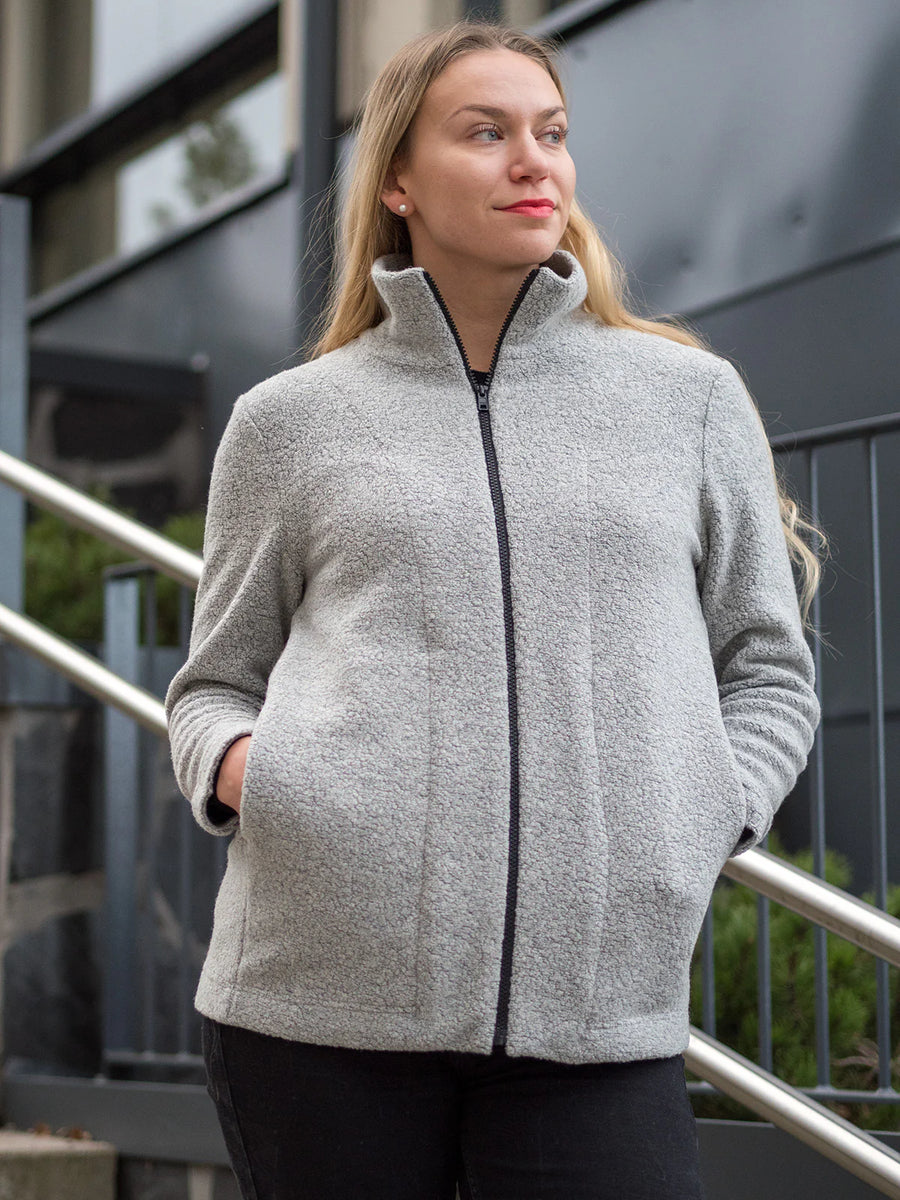 JEMINA Villafleecetakki - Harmaa