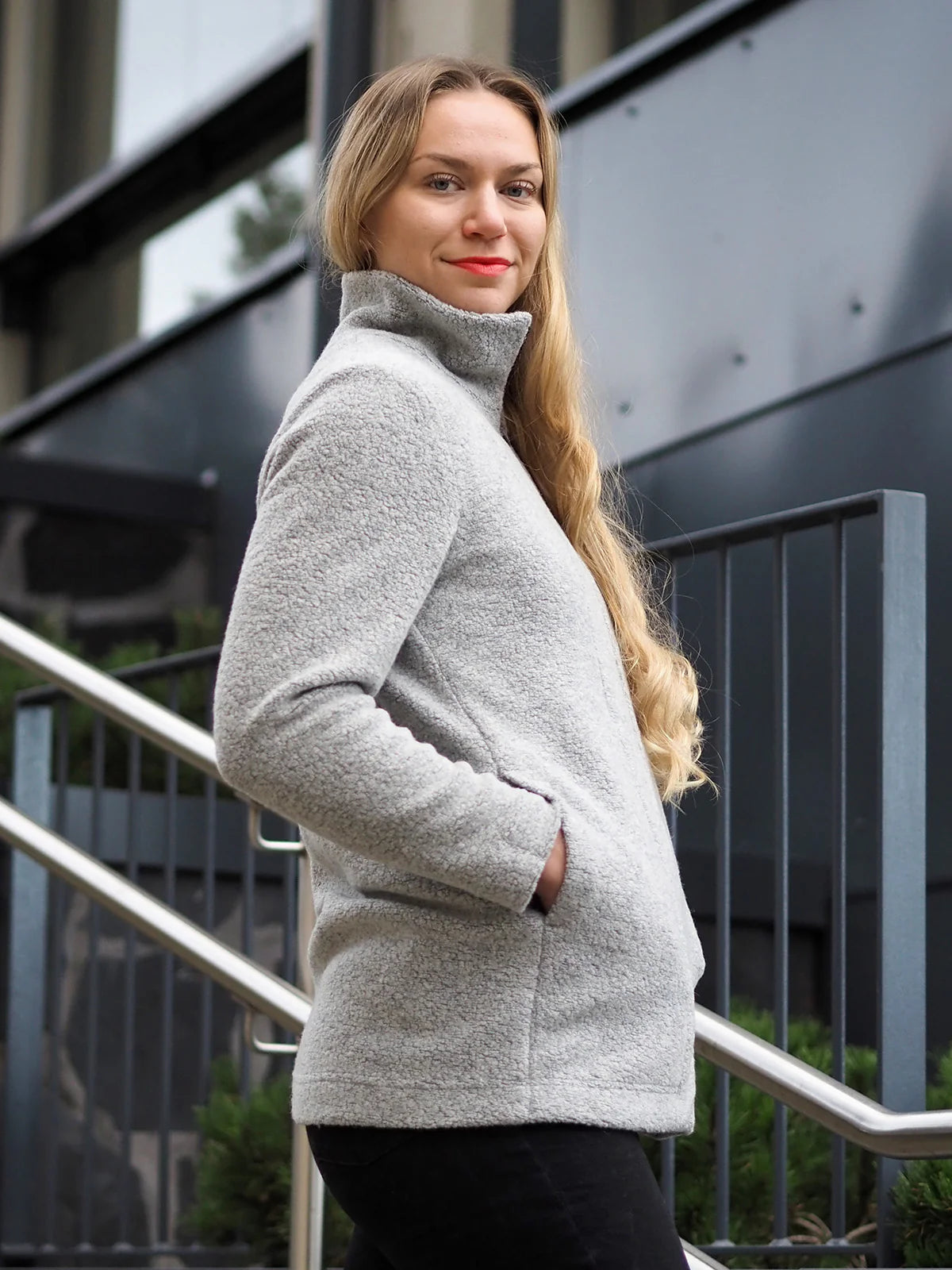 JEMINA Villafleecetakki - Harmaa