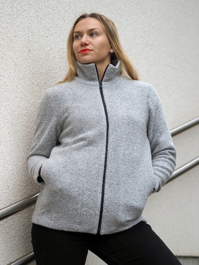 JEMINA Villafleecetakki - Harmaa