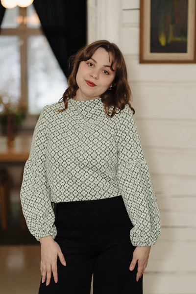 Talvikki Puuvillapaita - Apila Valko