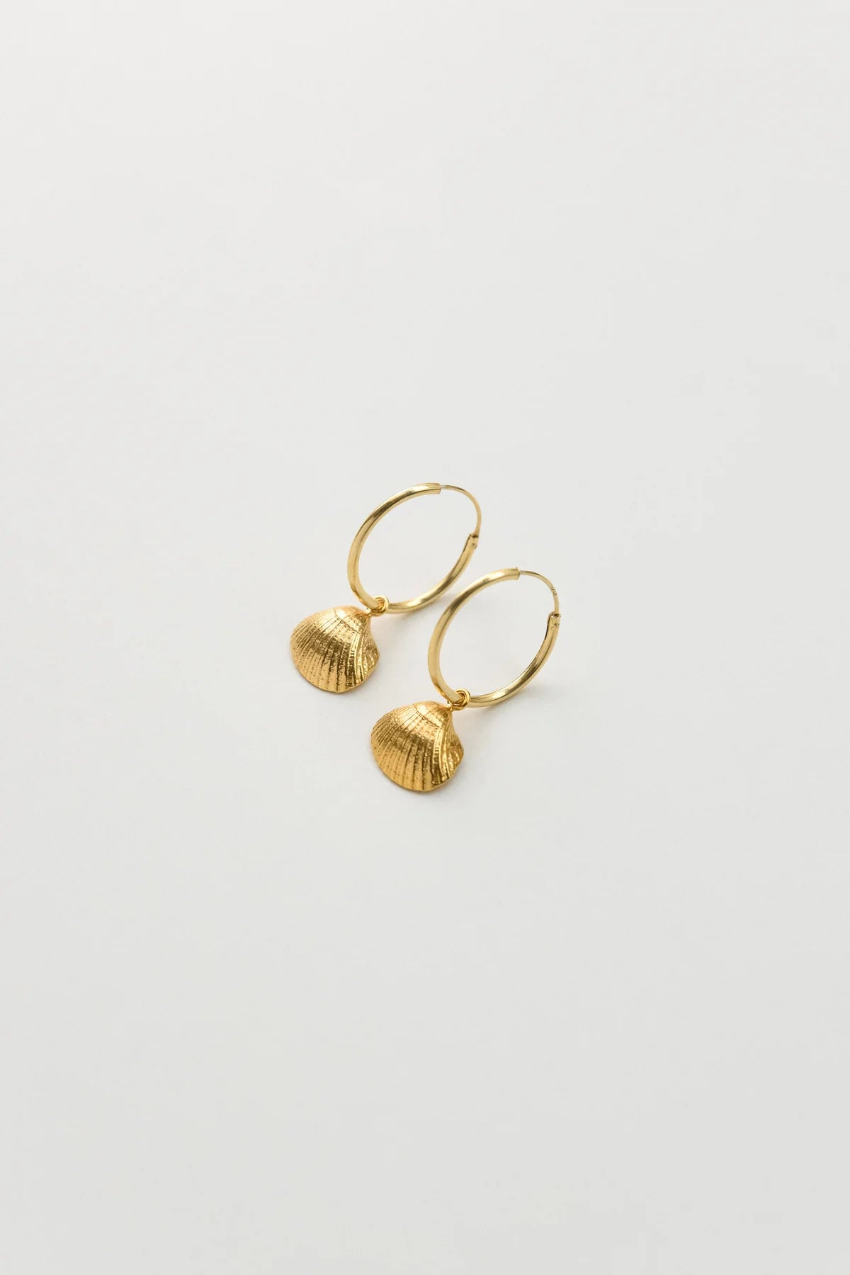 Seashell Hoop Earrings - Gold