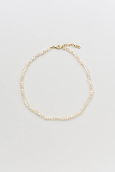 Classic Aida Mini Pearl Necklace - Silver