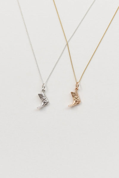 The Bigger Boot Necklace Mini - Silver