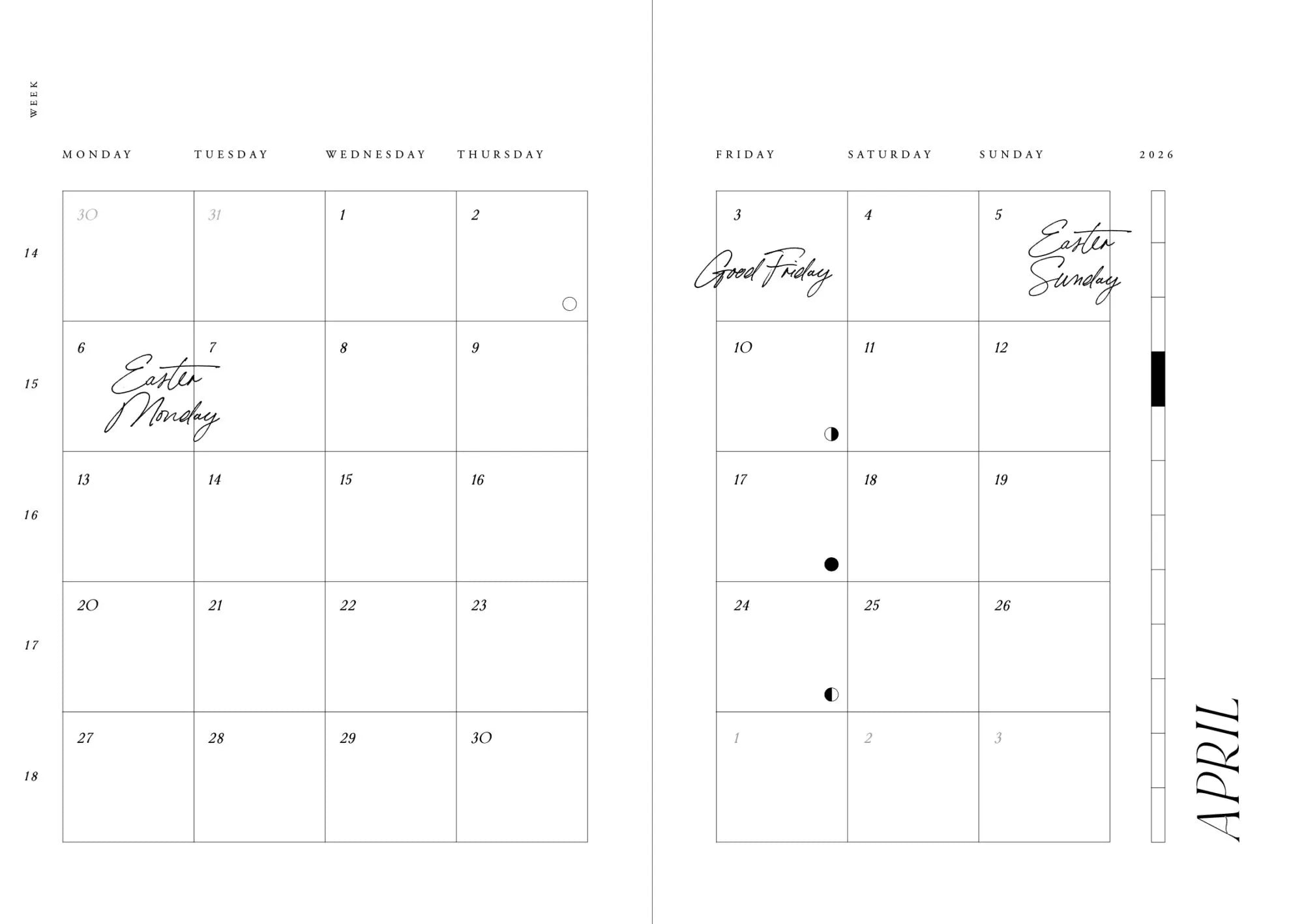 Cozy Planner 2026 – Night Sky – “Shoot for the moon darling.”