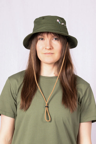 Flora Bucket Hat Linen - Moss Green