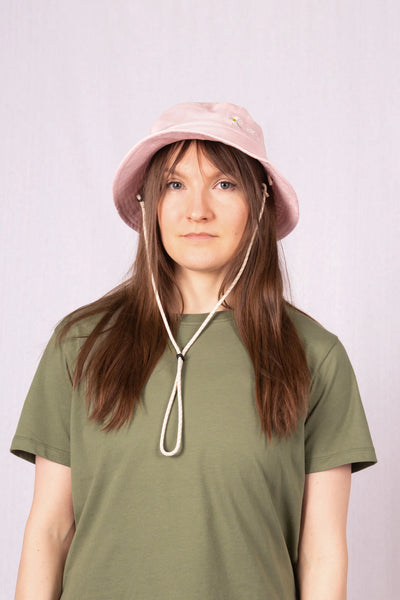 Flora Bucket Hat Linen - Pale Pink