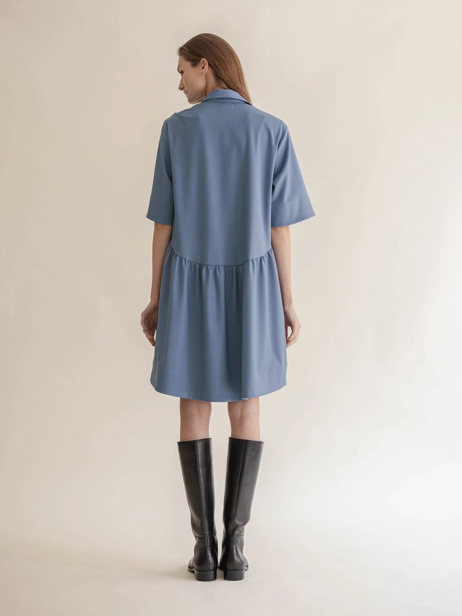 Shirt Dress W/ Collar Dove Blue