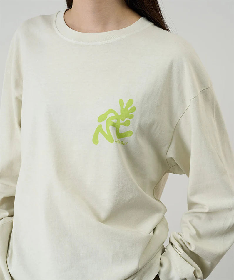 Running Man L/S Tee Pigment Dyed Natural Pigment