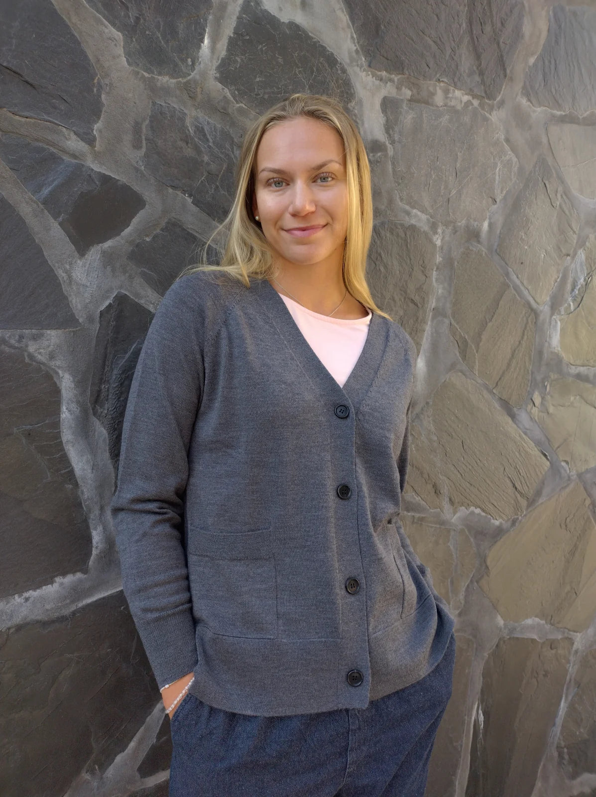 HERMIONE Merinovillatakki - Harmaa