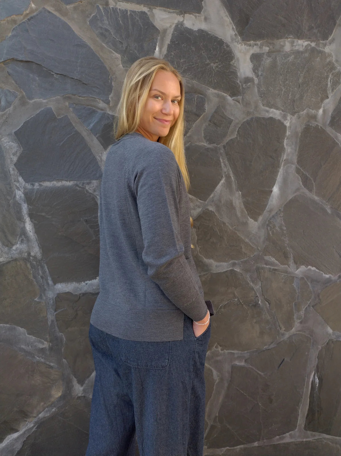 HERMIONE Merinovillatakki - Harmaa