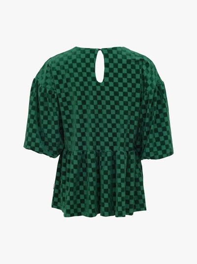 Lolita Shirt - Chess Velour Green