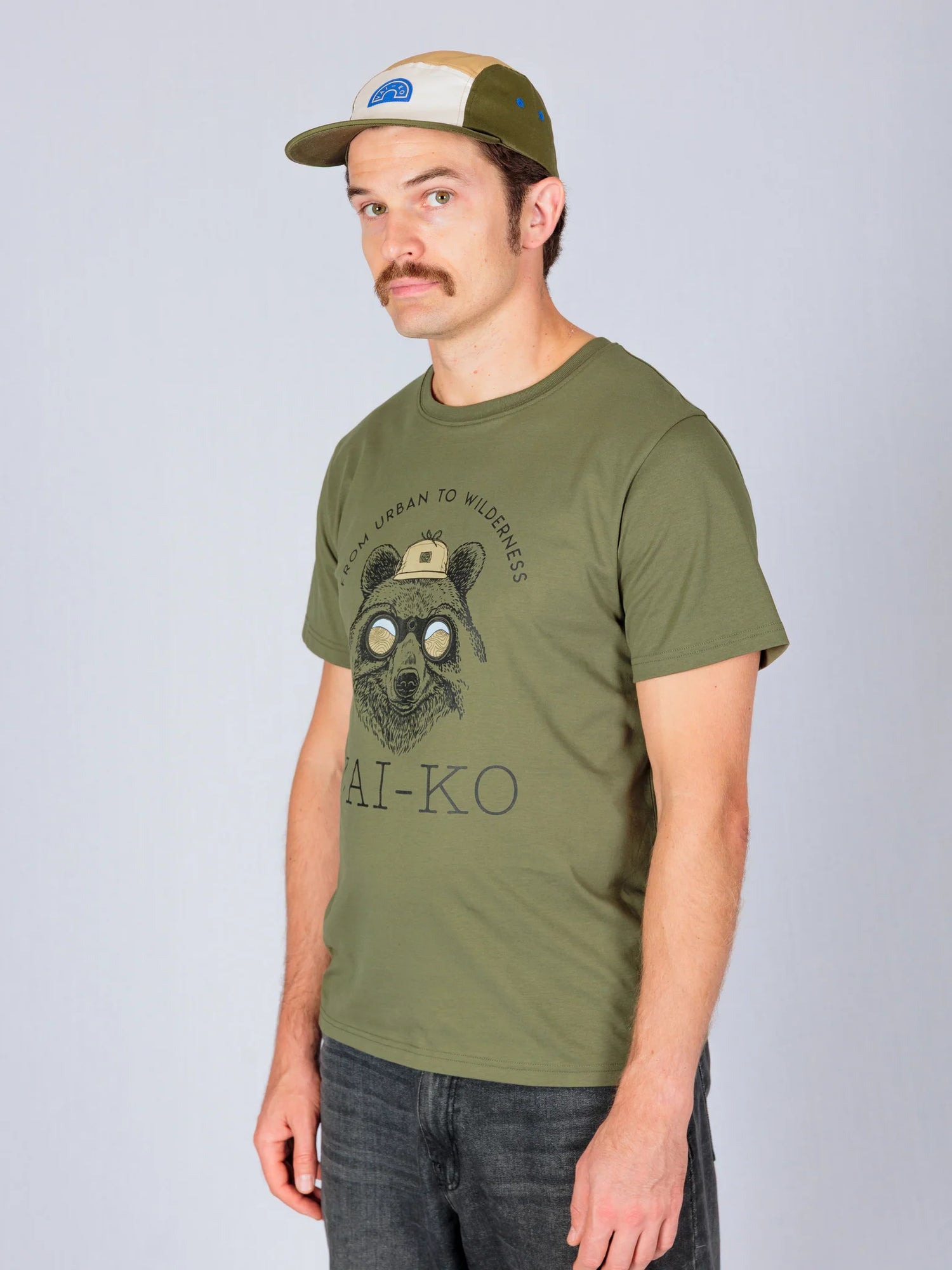 Hanko 5-Panel Organic Cotton Cap - Moss Green Mix