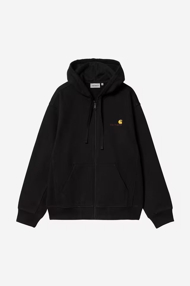Hooded American Script Jacket - Black