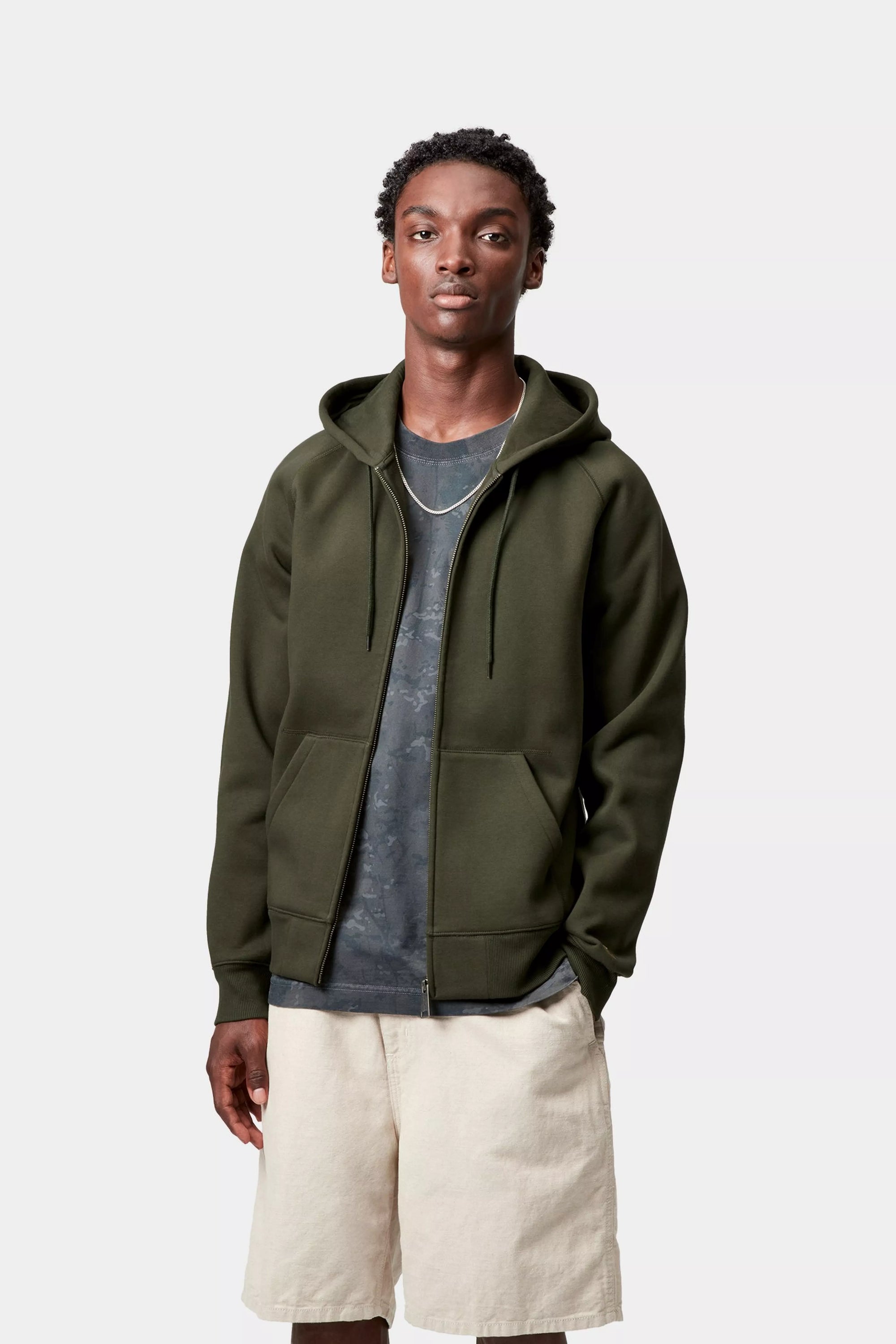Hooded Chase Jacket - Olive / Gold