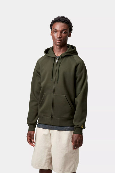 Hooded Chase Jacket - Olive / Gold